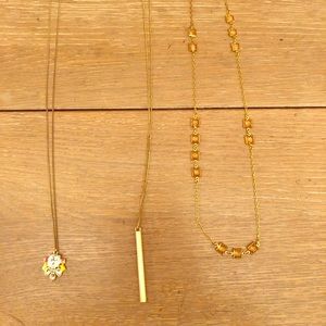 Long strand layering necklaces